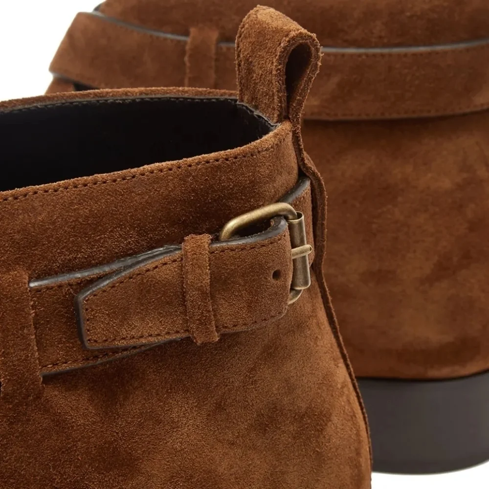 SAINT LAURENT WYATT 30 OTTERPROOF SUEDE BUCKLE BOOT size 41.5 BNWOB